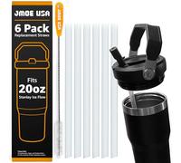 Jmoe USA 20oz Replacement Straws for Stanley IceFlow Tumbler with Flip Straw | 6-Pack With Premium Cleaning Brush | Food Grade & BPA Free