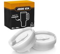Jmoe USA 40oz & 64oz Sliding Lid for Stanley Adventure Quencher H2.0 Flowstate Tumblers With Handle | Leakproof & Spillproof | Made of BPA and Food-Grade Materials | Dishwasher Safe (White, 2-Pack)