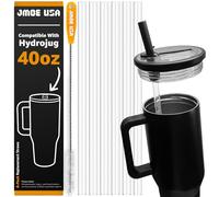 Jmoe USA 40oz Straws For Hydrojug Traveler Tumbler | Replacement Plastic Straws for Hydro Jug 40 oz | 6-Pack Includes Cleaning Brush | Food Grade & BPA Free | Clear (40oz)
