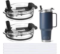 Jmoe USA 42oz, 35oz, 30oz, 26oz Replacement Straw Lid For Yeti Rambler With Handle | Fits Reduce 40oz Tumblers | Fits Hydroflask Traveler 32oz & 40oz | 2-in-1 Leak Proof Accessory (2-Pack)