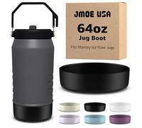 Jmoe USA Boot for 40oz & 64oz Stanley IceFlow Jug | Made of Color Matched Silicone | Durable, Non-Slip Protective Sleeve | Prevents Dings and Scratches (Black, 64oz)