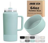 Jmoe USA Boot for 64oz Stanley Quencher H2.0 FlowState Tumbler With Handle | BPA Free Silicone | Sleeve Protector for Bottom of Cup | Protects Against Dents & Scratches (Seafoam)