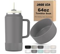 Jmoe USA Boot for 64oz Stanley Quencher H2.0 FlowState Tumbler With Handle | BPA Free Silicone | Sleeve Protector for Bottom of Cup | Protects Against Dents & Scratches (Stone)
