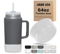 Jmoe USA Boot for 64oz Stanley Quencher H2.0 FlowState Tumbler With Handle | BPA Free Silicone | Sleeve Protector for Bottom of Cup | Protects Against Dents & Scratches (Frosted)