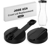 Jmoe USA Replacement Lids For Good Seasons Salad Dressing Cruet Glasses | Food-Grade Plastic | Tight Fit & Closeable Cap | 2-Pack