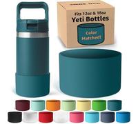 Jmoe USA Silicone Boot for Yeti Rambler Jr 12oz and 18oz Bottle | 2mm Sleeve | Anti-Slip Boot | Protector for The Bottom of Your Bottle | Protects Against Damage | BPA Free Silicone (Agave Teal)
