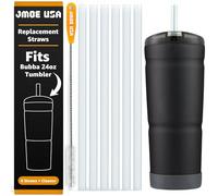 Jmoe USA Straws for Bubba 24oz Tumbler | 6-Pack | Clear Replacement Reusable Plastic Straws Designed for Bubba 24 oz Envy Cup | Includes Premium Cleaning Brush | Food Grade & BPA Free