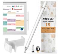Jmoe USA Stylus and Mount for Skylight 15 inch Calendar | Dual Tip with Mesh and Disc Tips | 2 Spare Replacement Parts | Flexiple Stylus Holder Mounts to Calendar