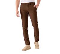 JMOJO Chinos Trousers Men - Slim Fit Wrinkle Resistant Stretch Cotton Pants - Smart Casual Wear for Office, Travel & Weekend Dark Brown