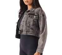 JMOJO Denim Cropped Jackets - Trucker Style Womens Denim Jackets in Regular Fit & Plus Sizes - Perfect for Outdoor Beach Picnic - Casual Summer Jackets for Women UK with Chest Pockets & Pointed Collar