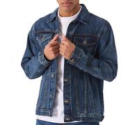 JMOJO Denim Jacket Mens - Regular Fit Jeans Jacket Men Trucker Style with Flap Pockets - Vintage Long Sleeve Western Jacket - Classic Button-Down Casual Outerwear