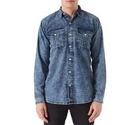 JMOJO Denim Shirts for Men - Slim Fit Mens Shirts Long Sleeve Smart Casual - Western Button Down Shirts Mens with Chest Pockets - Formal Pointed Collar Shirts for Men Adult