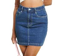 JMOJO Denim Skirts for Women UK High Waisted Regular Fit Women Denim Skirts with 5 Pocket Design & Internal Waist Adjuster Slim Smart Summer Skirts with Button & Zip Opening Women Denim Midi Skirt