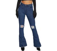 JMOJO Flared Jeans for Women - High Waisted Flared Jeans with Internal Waist Adjuster & 5 Pocket Design.