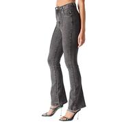 JMOJO Flared Jeans for Women UK - High Waisted Stretch Jean with Internal Waist Adjuster & 5 Pocket Design - Perfect for Outdoor Evening Parties & Barbecue - Ladies Jeans