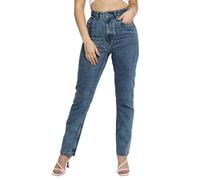 JMOJO Mom Jeans - Relax Fit Straight Leg Style Ladies Stretch Pants with Internal Waist Adjuster - High Waisted - Ladies Jeans
