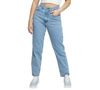 JMOJO Mom Jeans - Relax Fit Straight Leg Style Ladies Stretch Pants with Internal Waist Adjuster - High Waisted - Ladies Jeans Light Blue