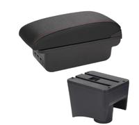 JMOLXURI Car Armrest Box For VW For POLO Mk5 6R For Vento 2012-2018 Armrest Car Armrest Box Interior Parts Storage Box Car Accessories USB Center Console(B1 Black red 3USB)