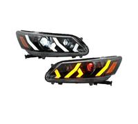 JMOLXURI Car Headlight Assembly For Accord 2013-2015 1Pair Red Demon Eye LED Headlights Assembly Front Lamp Assembly Headlamp Accessories