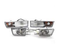 JMOLXURI Front Fog Light Assembly For VW For Golf 3 1992-1997 4PCS Set Car Smoked Front Bumper Fog Light + Turn Signal Lamp Fog Lamps(Crystal White)