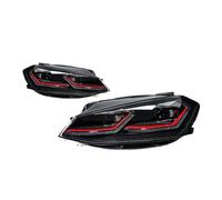 JMOLXURI Headlamps Assembly For Golf 7.5 MK7.5 2018-2021 LED Auto Headlight Assembly Upgrade For R Line Style Design LHD Tool Accessories 2 PCS(Red A pair LED)