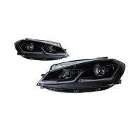 JMOLXURI Headlamps Assembly For Golf 7.5 MK7.5 2018-2021 LED Auto Headlight Assembly Upgrade For R Line Style Design LHD Tool Accessories 2 PCS(Black Apair LED)