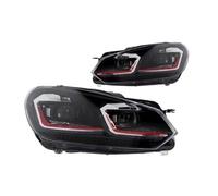 JMOLXURI Headlamps Assembly For VW For Golf 6 R20 MK6 2009-2012 Headlights Latest Styling LED Daytime Lights Dual Projector Car Accesorios Modified Auto Parts(LHD,Red Set)