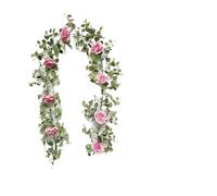 JMORCO Artificial Hanging Flowers Artificial Eucalyptus Garland with White Rose Peony Vine Eucalyptus Strands for Wedding Birthday Party Home Garden Decoration(1pc rose red rose)