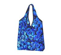 Jmorco Blue Rose Large Reusable Foldable Ladies Shopping Bag Eco Tote Handbag Fold Away Shopper Bag