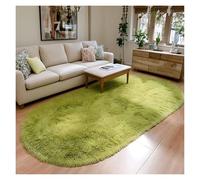 JMORCO Carpet Luxury Grey Oval Rug For Living Room Sofa Area Rug Soft Shaggy Bedroom Rug Thick Plush Carpet For Kids Room Bedside Nursery Mats(Green Green,60x160cm(23x62in))