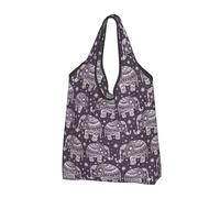 Jmorco Cartoon Cute Elephant Large Reusable Foldable Ladies Shopping Bag Eco Tote Handbag Fold Away Shopper Bag