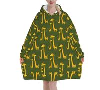 Jmorco Cartoon Giraffe Blanket Hoodie Oversized Wearable Hooded Blanket Warm Throw Blanket Sweatshirt For Women Men Teens 320g Flannel