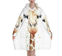 Jmorco Clever Giraffe Blanket Hoodie Oversized Wearable Hooded Blanket Warm Throw Blanket Sweatshirt For Women Men Teens 320g Flannel