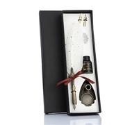JMORCO Dip Pen 1 Set Retro Calligraphy Feather Dip Pen Quill Fountain Writing Wedding Gifts(White)