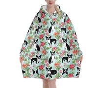 Jmorco Dog Blanket Hoodie Oversized Wearable Hooded Blanket Warm Throw Blanket Sweatshirt For Women Men Teens 320g Flannel