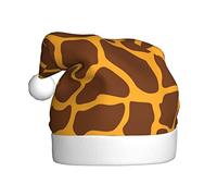Jmorco Giraffe Print Printed Christmas Hat For Adults, Unisex Santa Hat Xmas Holiday Hat For Christmas New Year Festive Holiday Party