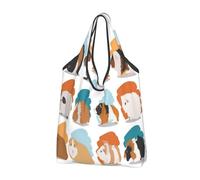 Jmorco Guinea Pig Illustration Large Reusable Foldable Ladies Shopping Bag Eco Tote Handbag Fold Away Shopper Bag