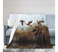 Jmorco Hunting Flying Wild Print Throw Blanket, Lightweight Super Soft Fleece Blanket For Couch Bed Living Room 60"X50"