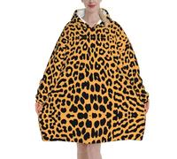Jmorco Leopard Print Blanket Hoodie Oversized Wearable Hooded Blanket Warm Throw Blanket Sweatshirt For Women Men Teens 280g Flannel