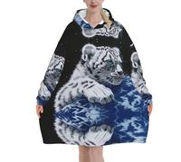 Jmorco Little Tiger In Space Blanket Hoodie Oversized Wearable Hooded Blanket Warm Throw Blanket Sweatshirt For Women Men Teens 320g Flannel