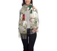 Jmorco Owl Standing On Snowman Scarves For Women Lightweight Shawl Winter Warm Thick Print Scarf Wrap