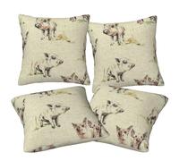 Jmorco Pig Background Throw Pillow Cases 4 Pack Square Pillowcases Super Soft Pillow Protectors With Zipper For Couch Livingroom Sofa Bed Office Car