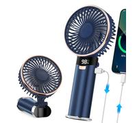JMOSTRG Portable Handheld Fan, 4 in 1 5200mAh USB Rechargeable Foldable Personal Hand Held Fan with Metal Handle, Power Bank, LED Display, 6 Speeds for Travel/Summer/Concerts/Lash, Gift for Men Women