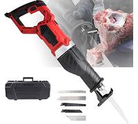 JMOUZHG 1300W Electric Bone Saw, Handheld Butcher Bone Saw with Saw Blades, Commercial Reciprocating Meat Cutter 180°Rotating Body Stepless Speed