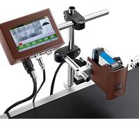 JMOUZHG Automatic Batch Coding Machine, In-Line Inkjet Printer with 12.7/25.4mm Print Head for Text Barcode/Batch Number/Label/Image (T6)