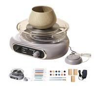JMOUZHG Beginner Electric Pottery Wheel Kit - Complete DIY Clay Art Set with Tools for Sculpting, Crafting, and Creative Projects (Purple)