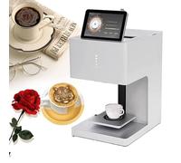 JMOUZHG Coffee Latte Art Machine Multi-Color Selfie Photo Printing DIY Cake Personalized Decoration for Cafes Museums, DIY Decoration Maker (White)