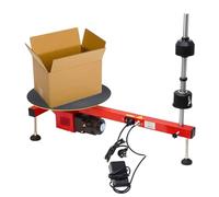 JMOUZHG Electric Stretch Film Wrapping Machine 40cm Turntable Diameter Single Shaft for Pallet Packing Industrial Stretch Film Wrapper Semi-Automatic 110/220V