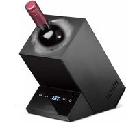 JMOUZHG Electric Wine Chiller, Single Bottle Wine Cooler in Stainless Steel - 750ml Rapid Beverage Chiller for Wine (Black)