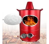 JMOUZHG Fire Barrel for Burning Trash Outdoor, 410 Stainless Steel Bin, Incinerator Paper Leaf Wood Backyard Bonfire (Red 35 * 35 * 60CM)
